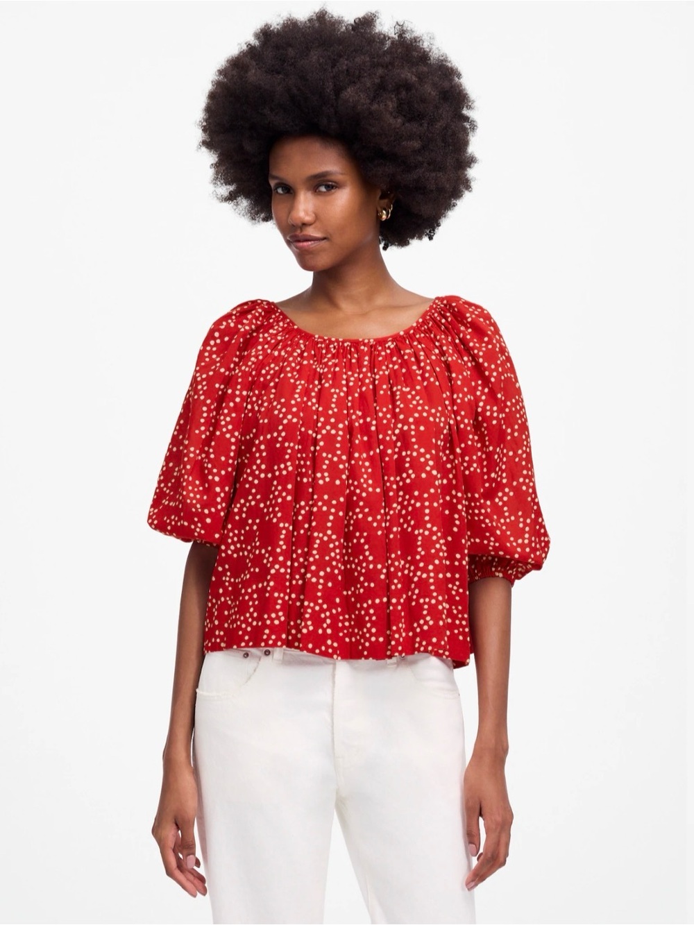 Madewell Shirred Puff Sleeve Blouse XL